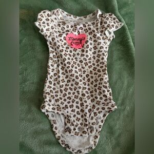 Carter's Leopard Print Bodysuit with Pink Heart